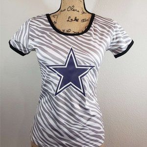 NFL Dallas Cowboys Ladies Zebra Top Small
